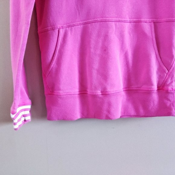 Adidas Logo Hooded Sweatshirt Pink XS - Picture 4 of 6